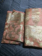 Beautiful Organza sarre In Peach  Gold .Suitable for wedding /parties