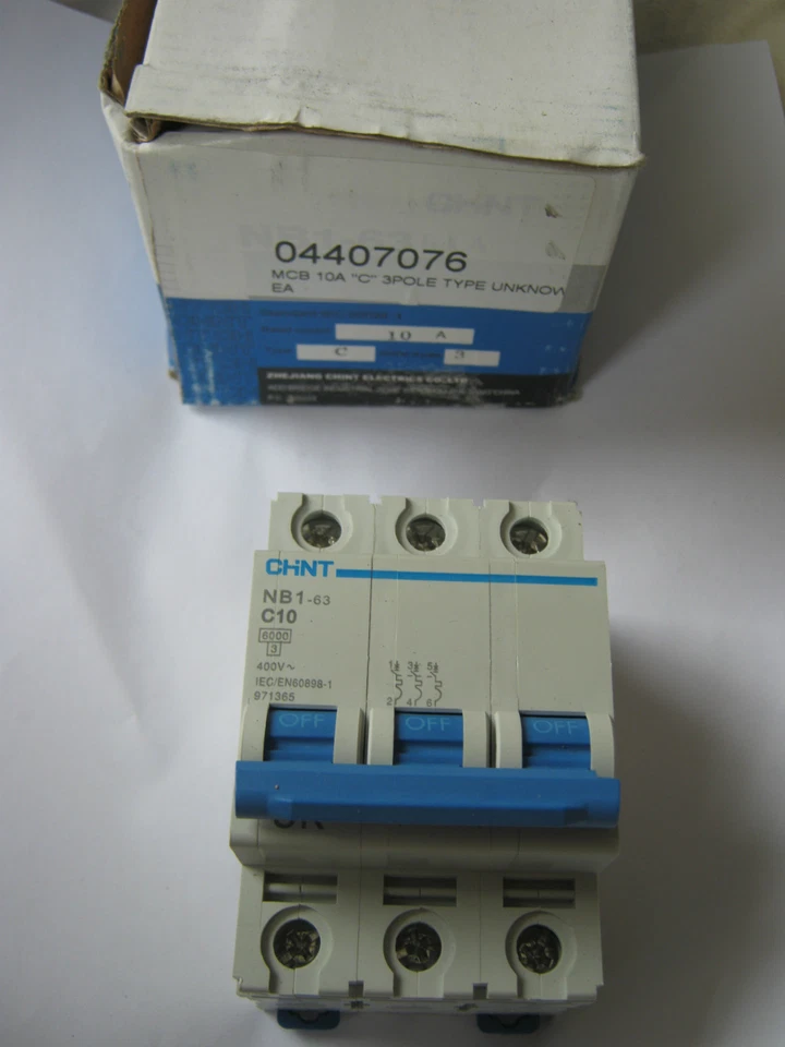 NEU CHINT NB1-63 C10 10 AMP DREIPOLIGER MCB SCHUTZSCHALTER