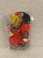 Marvel Iron Man Thin Metal Dog Tag w/12" Chain Necklace NEW DTC
