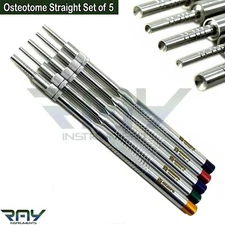 Set Of 5 Sinus Lift Osteotomes Straight Concave Tip Implant Graft Instruments