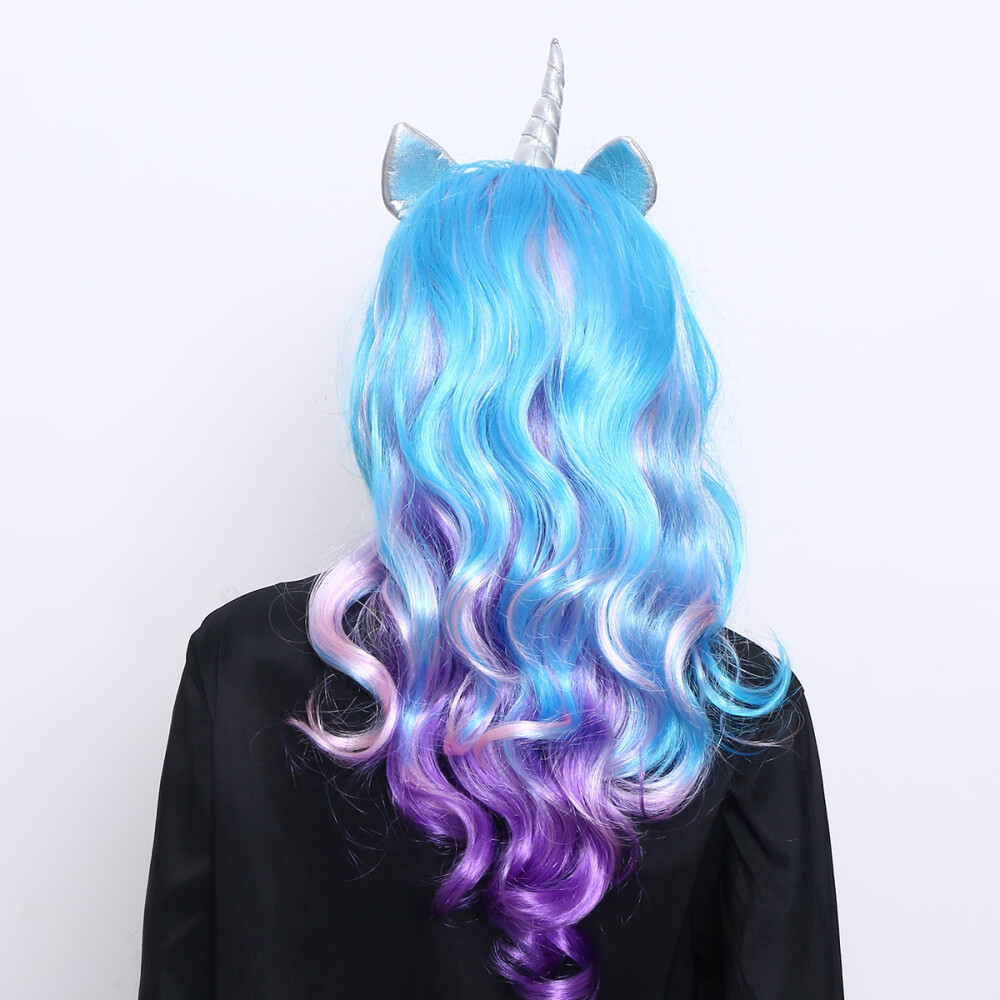 Langlockige Cosplay Perücke Mit Netzkappe - Bunte Farben Für Karneval & Halloween