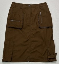 ESPRIT Size 5 Women s Chocolate Brown Vintage Eleven Pocket Cargo Skirt
