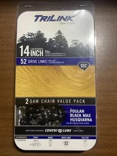 Trilink S52, 14" 2 PACK Replacement Saw Chain 52 Drive Links .050" Gauge * New *