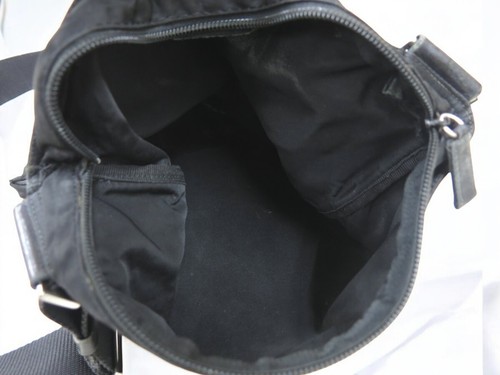 PRADA Shoulder Bag Crossbody Bag Nylon Black Authentic - Picture 11 of 17