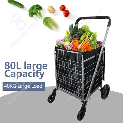 Shopping Cart Large Capacity Folding Trolley Pick Up Express Outdo