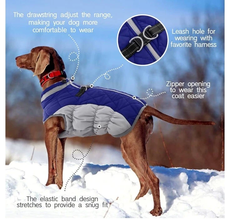 FUAMEY Dog Coat,Warm  Jacket Winter Coat Paded Fleece Vest Reflective XX Large - Image 2 of 4
