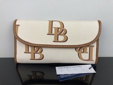 Dooney Bourke Monogram Continental Leather Clutch Wallet Beige