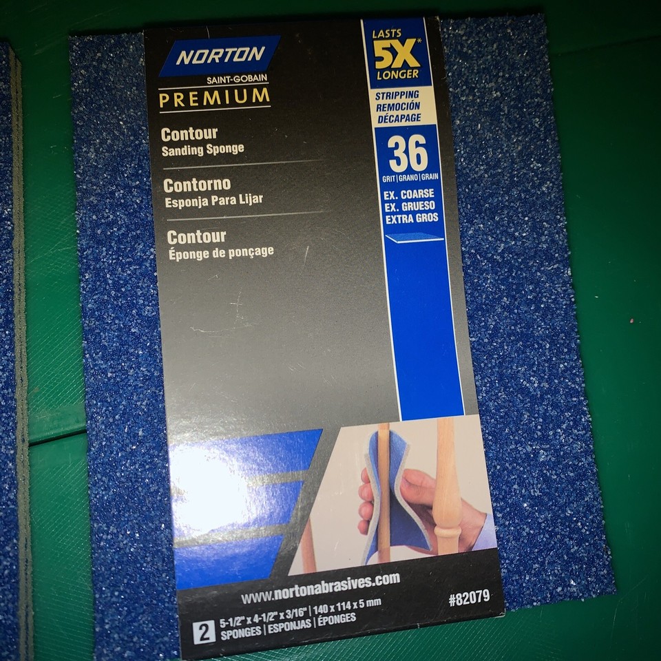Norton contour sanding sponge lot of 2 packs course stripping 4 pads | eBay