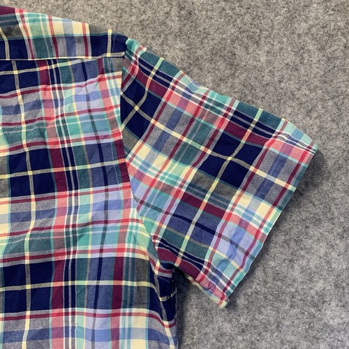 Ralph Lauren Shirt Mens L Multicolor Plaid Flesh Pony Short Sleeve - Picture 12 of 16
