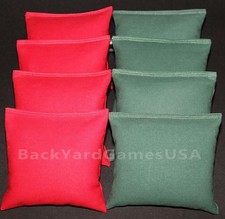 CORNHOLE BEAN BAGS Red Green 8 All Weather Resin Filled