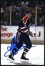 Jeff Beukeboom Autographed 4x6 Color Photo Edmonton Oilers #6 Blue Smeared