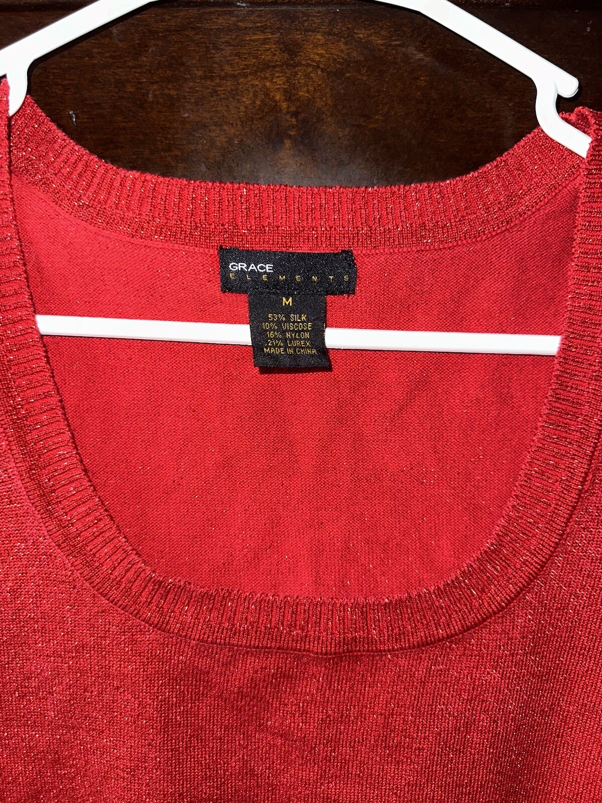 GRACE ELEMENTS - Red Blouse Size Medium - image 2