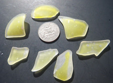 Sea Glass, Set of Yellow with Bubbles