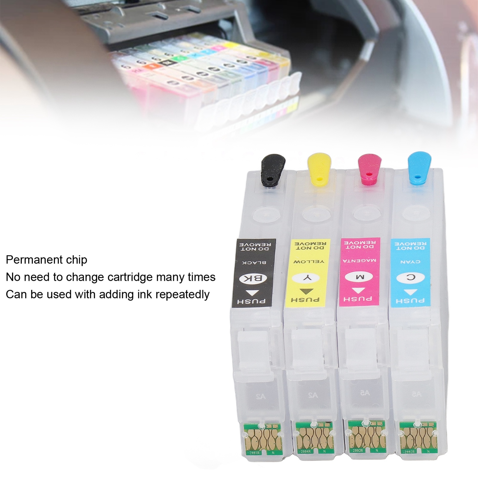 Ink Cartridges Compatible Refill Replacement 4Color For ICBK62 ICC62 ICM62 ICY62-image