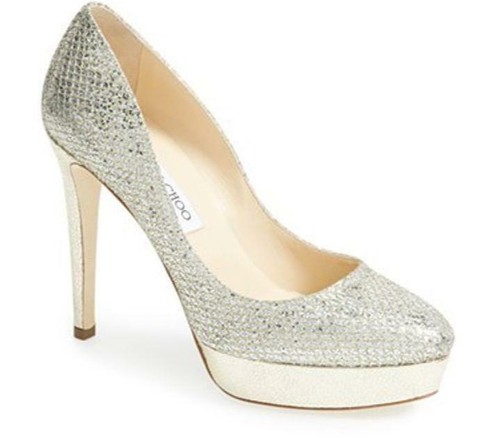 NEW JIMMY CHOO Alex Metallic Platform 