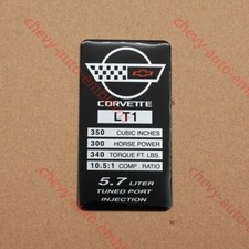 1x 84-96 C4 Lt1 Engine Id Spec Data Plate Console Ashtray Emblem 300hp 340torque 1x 84-96 C4 Lt1 Engine Id Spec Data Plate Console Ashtray Emblem 300hp 340torque