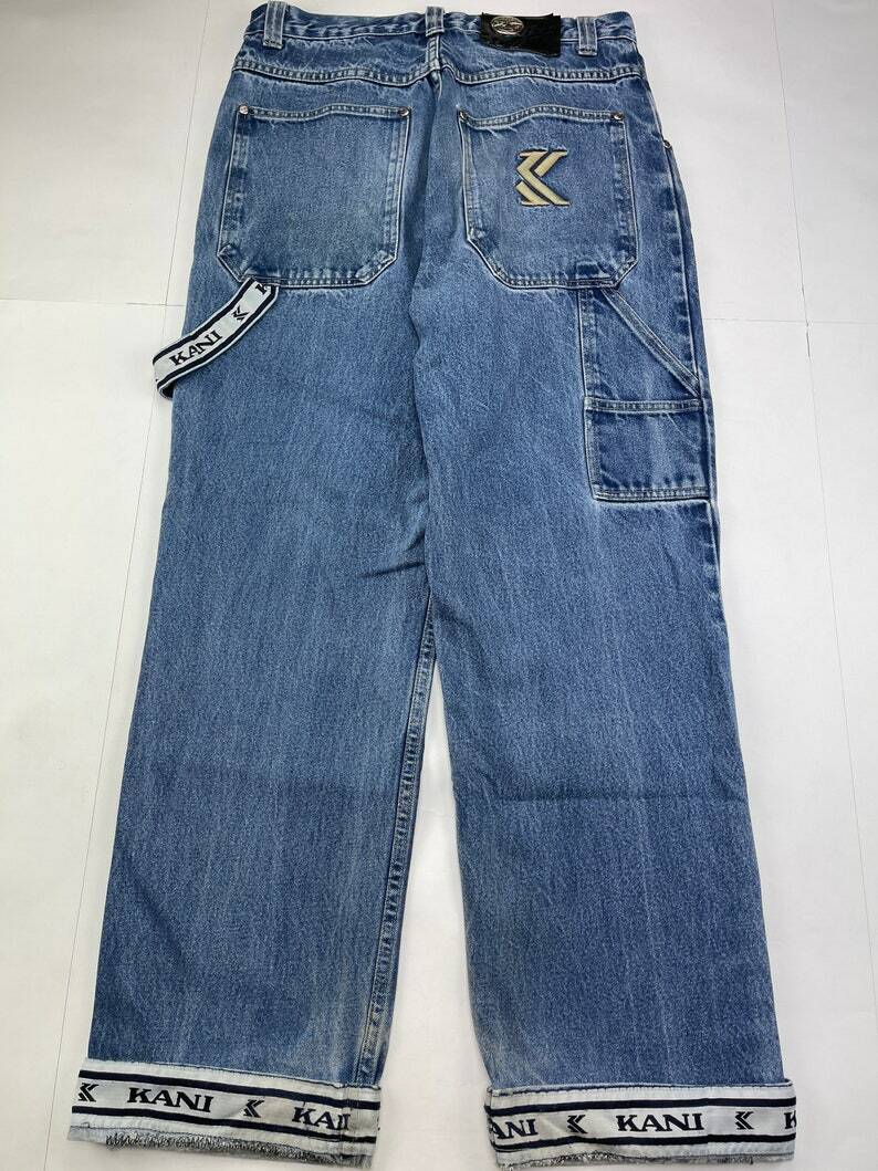 未使用 90s KANI karl kani jeans サイズ34 青 KARL KANI jeans, blue, vintage Kani baggy loose 90s hip hop