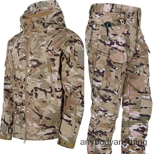 Nuovo set impermeabile per uomo giacca invernale con cappuccio + pantaloni set 2 pezzi - Foto 13 di 42