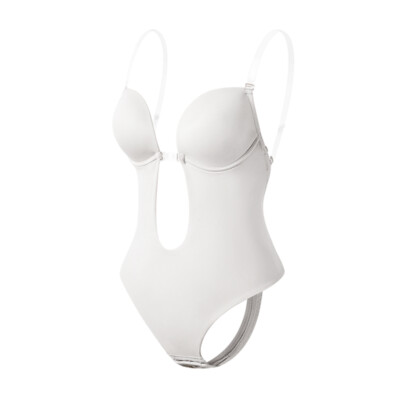 Women's Deep V Bodysuit Thong Backless U Plunge BodyShaper PUSH UP Bra Shapewear