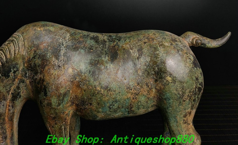 11.8'' Old Chinese Bronze Ware Shang Zhou Dynasty Feng Shui Horse