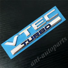 Chrome VTEC Turbo Car Trunk Rear Emblem Badge Decal Stickers 210 220 370 ABS