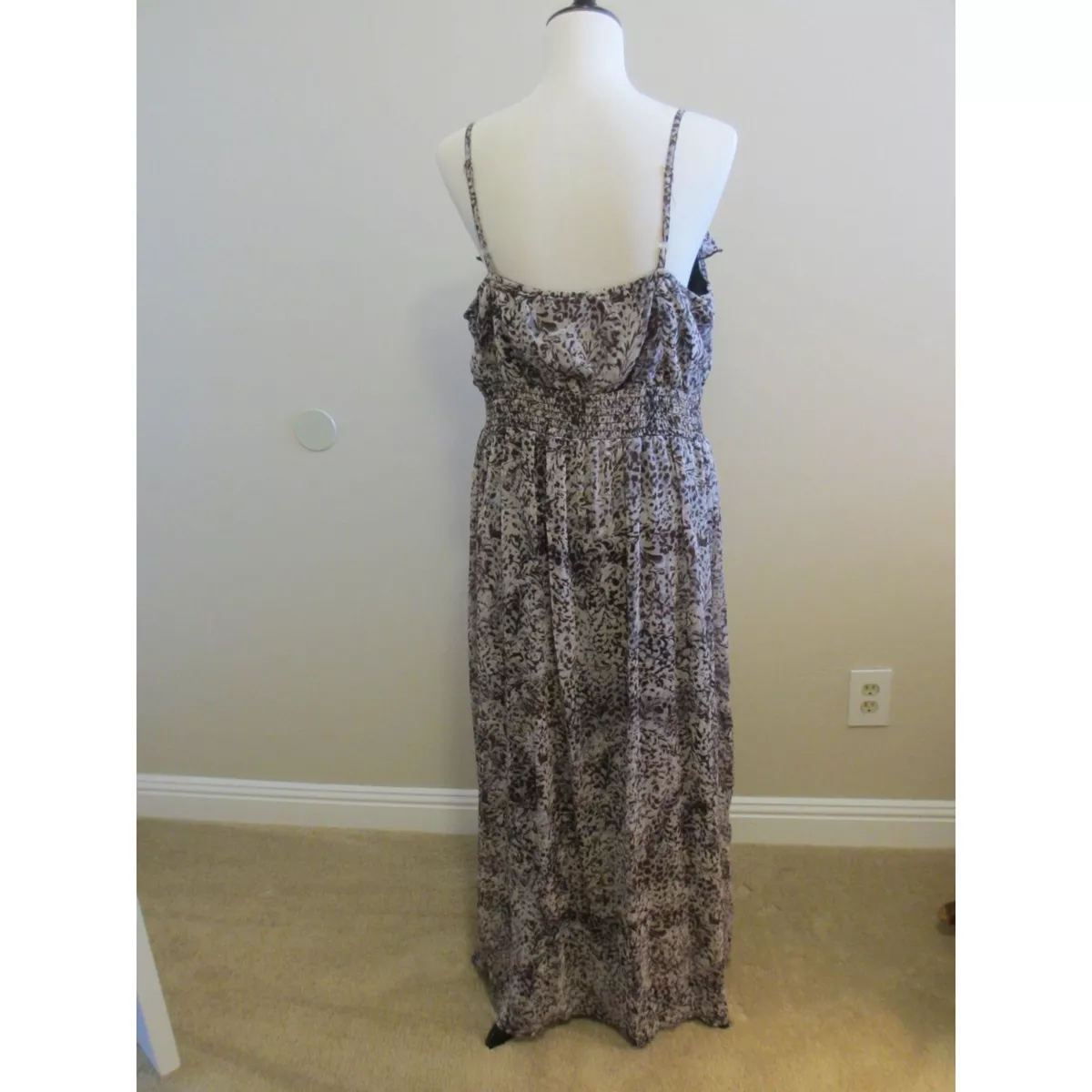 FADED GLORY SPAGHETTI STRAP FLOWY RUFFELY MAXI DRESS SIZE XXL 20