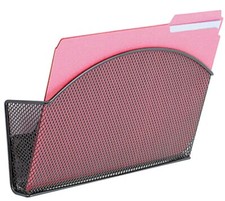 Safco 4176BL Onyx Black Magnetic File Pocket - 13" x 4 1/4" x 7 1/4"