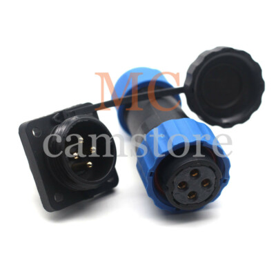 SD20 4Pin 25A Waterproof Electrical Wire Cable Connector Plug and Socket IP67