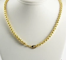 22.60 gram 14k Yellow Gold Men's Women's Bead Moon Cut Chain Necklace 24" 4mm