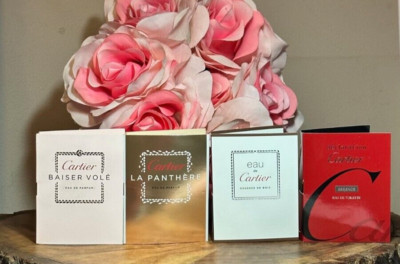 4 Cartier Sampler EDPS La Panthere, Baiser Vole, Declaration Essence Sample Vial