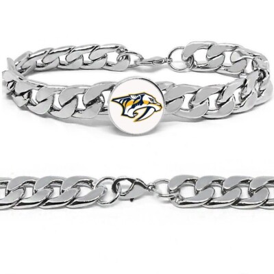 Nashville Predators Hockey Men's Womens Stainless Steel Bracelet w Gift Pkg D4