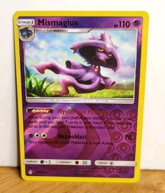 POKEMON MISMAGIUS 78/214 REVERSE HOLO RARE UNBROKEN BONDS LP-NM