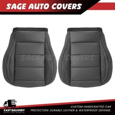 For 2015-2023 Ford Mustang Gt Driver Passenger Bottom Leather Seat Covers Blk