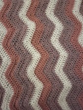 Pink Purple White Zig Zag Baby Blanket
