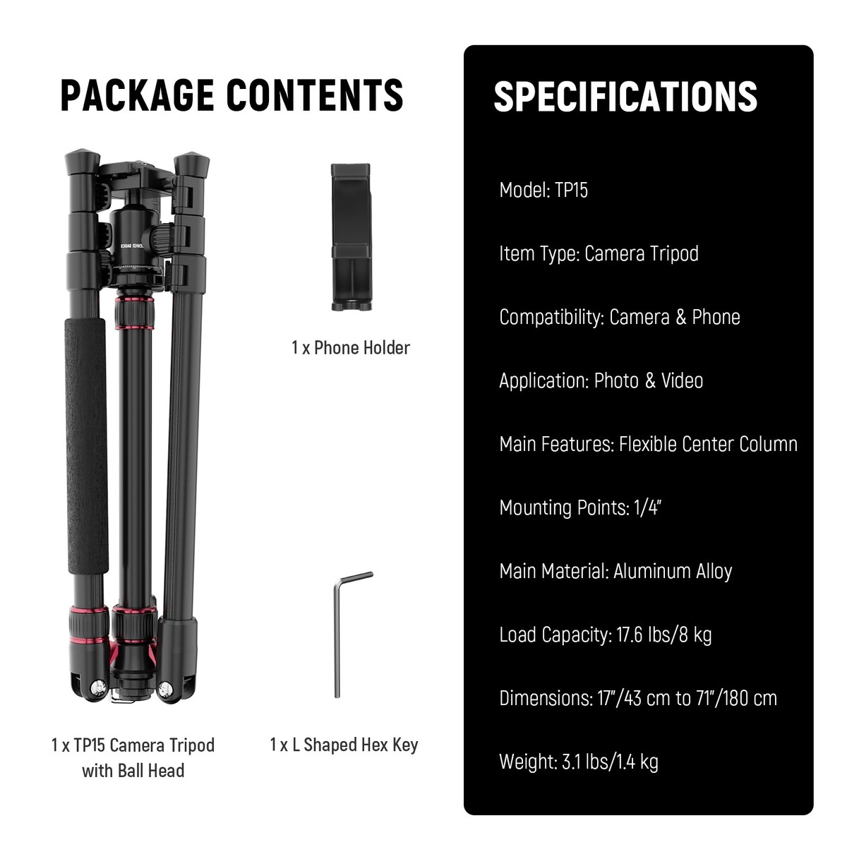 Neewer Upgraded 80.7" Carbon Fiber Tripod/Monopod With 360° Ball Head & High 26.5lb Load For Travel Black N55CR - Best Buy