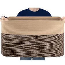 Extra Large Blanket Basket, Toy Basket Bin for Kids, Cotton Rope Woven Storag...