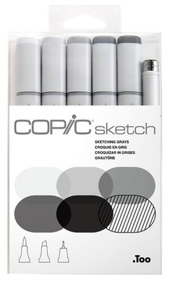 COPIC Marker sketch 6er Set ''Sketching Grays''