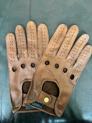 Burberry Brown Leather Driving Gloves Men s Size 9 Unlined Lightweight