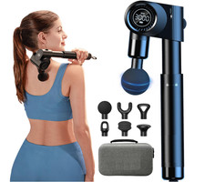 Pistola de masaje plegable con mango extensible y 5 ngulos ajustables, dise ada