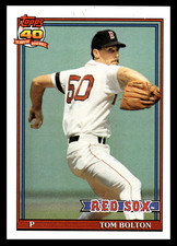 1991 Topps Tom Bolton #37 Boston Red Sox MLB Baseball 