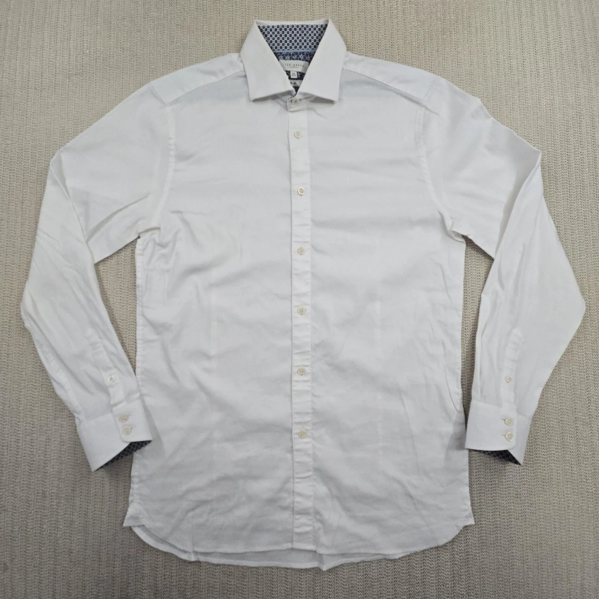 ted baker white dress shirt Ted Baker London Mens Light Blue Wasabi Modern Fit Floral Dress Shirt Cotton 15