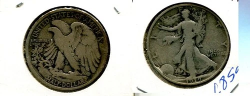 1919 P WALKING LIBERTY SILVER HALF DOLLAR VG 6859T
