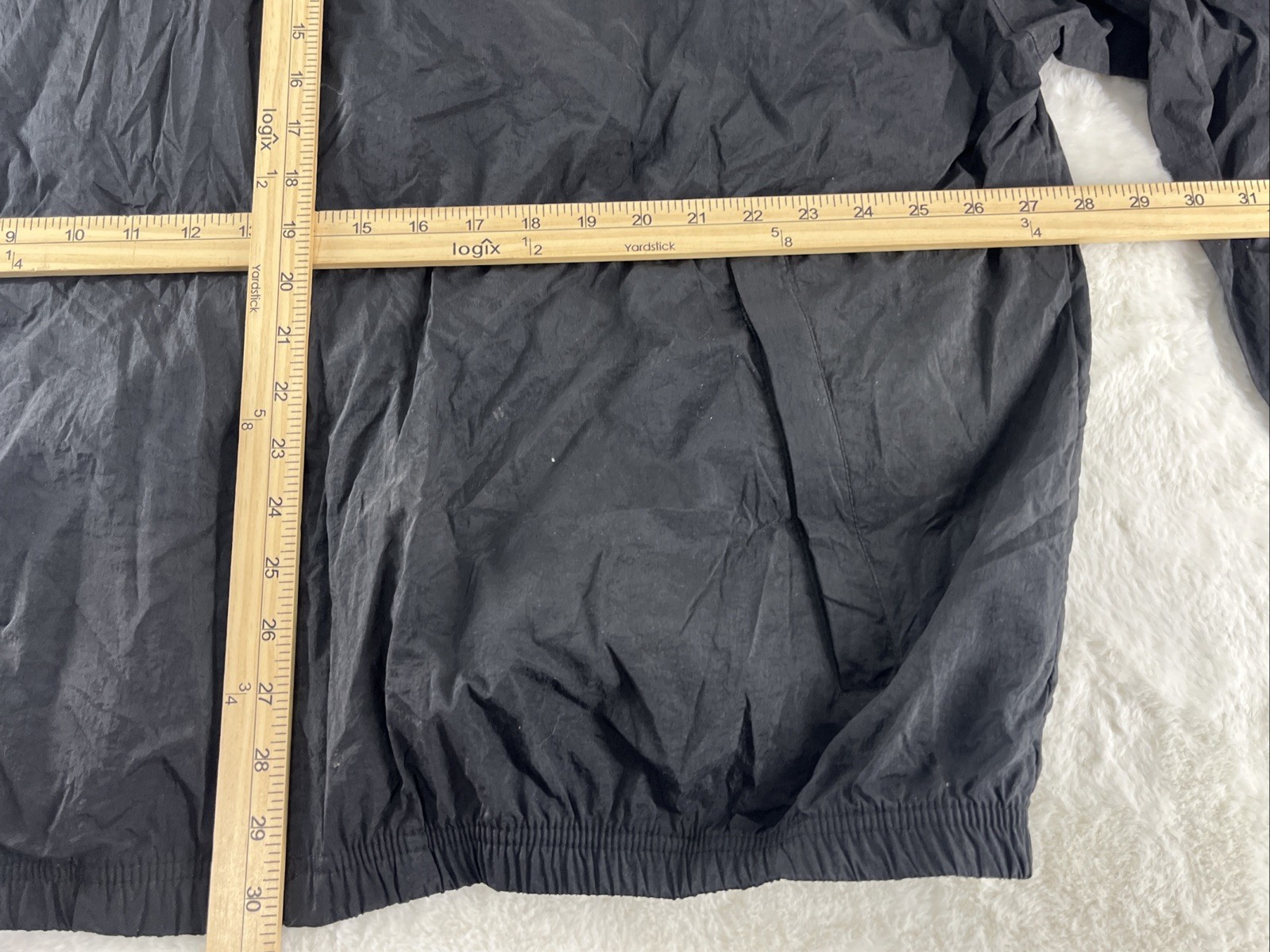 Vintage Reebok Black Full Zip Packable Hood Windbreaker Drawstrings, Size XXL thumbnail 8