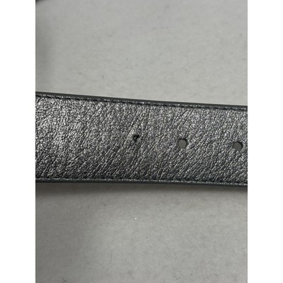 Leatherock Statement Belt Silver Leather Sterling Crystal SZ M/L 36\