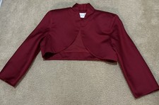 David's Bridal Red Shrug Jacket Lined Event Wedding Christmas Party