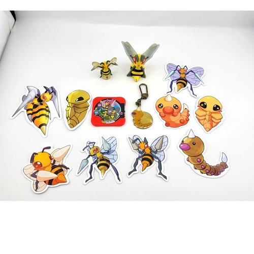 Beedrill Weedle Kakuna Lot Figuren Pokemon Center Bandai TOMY Toys Battrio Coin