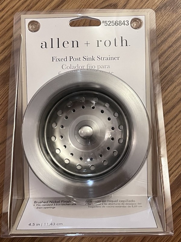 allen + roth Fixed Post Sink Strainer Brushed Nickel 4.5 in KY-1001BN 5256843