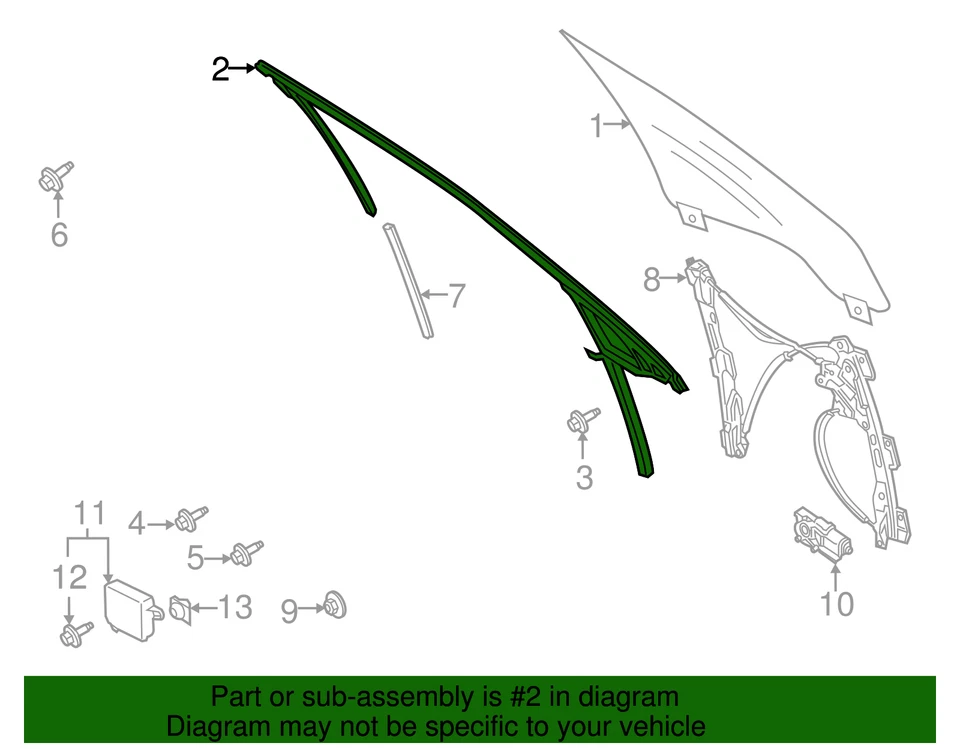 Puerta corredera ventana delantera izquierda Lincoln MKZ HP5Z-5421597-A Foto 2 de 3