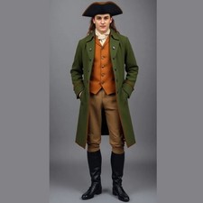 New Men's 19th Century Green Wool Tailcoat, Only Coat For Sale