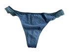 Victoria's Secret PINK Extra Low Rise Lace Waist Cotton Thong Gray Lace Medium — photo 2